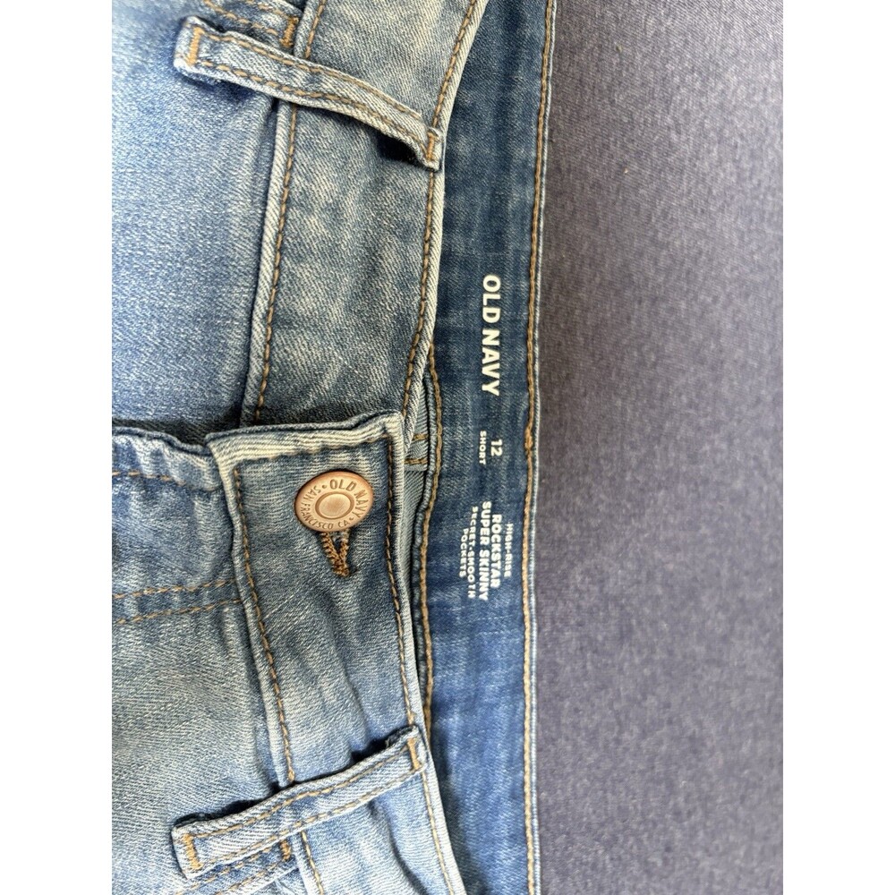 Old Navy Women’s Bootcut Jeans Light Wash Blue Denim 5-Pocket Button 12